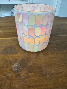 Iridescent Mosaic Glass Candle Holder